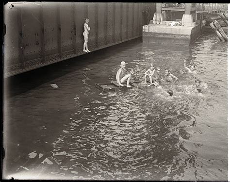 men swimming naked